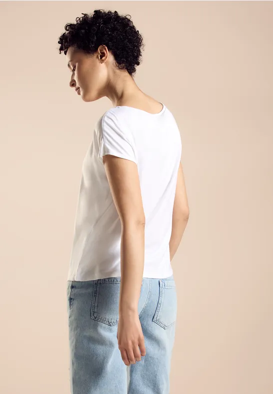 Street One T-Shirt im Materialmix 